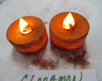 CINNAMON GRUBBY TEALIGHTS with Timers