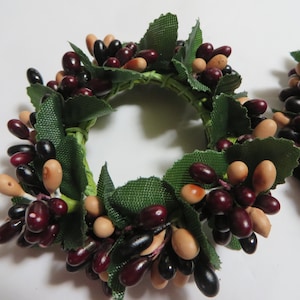 BLACK TAN BURGUNDY  pip berry taper candle rings    Sale!!!!!
