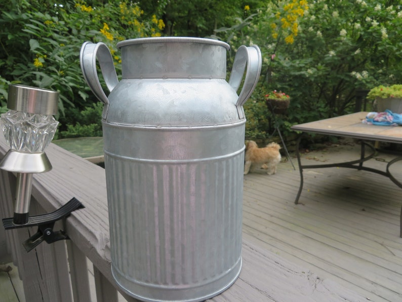 GALVANIZED MILK JUG Country Metal Decorative Milk Jug Etsy