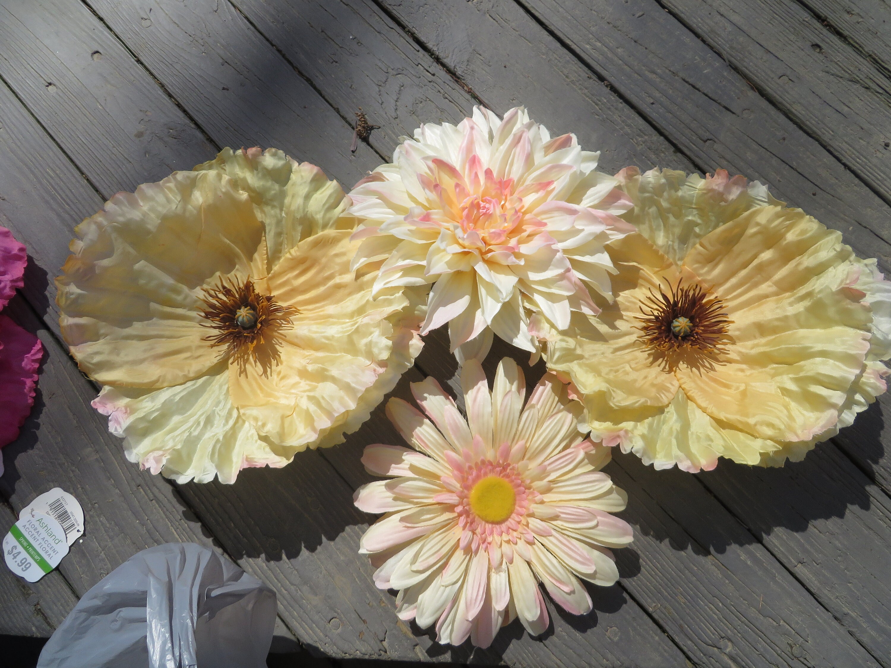 LARGE SILK FLOWERS Set of 4 Huge Silk Flowers Shower Etsy