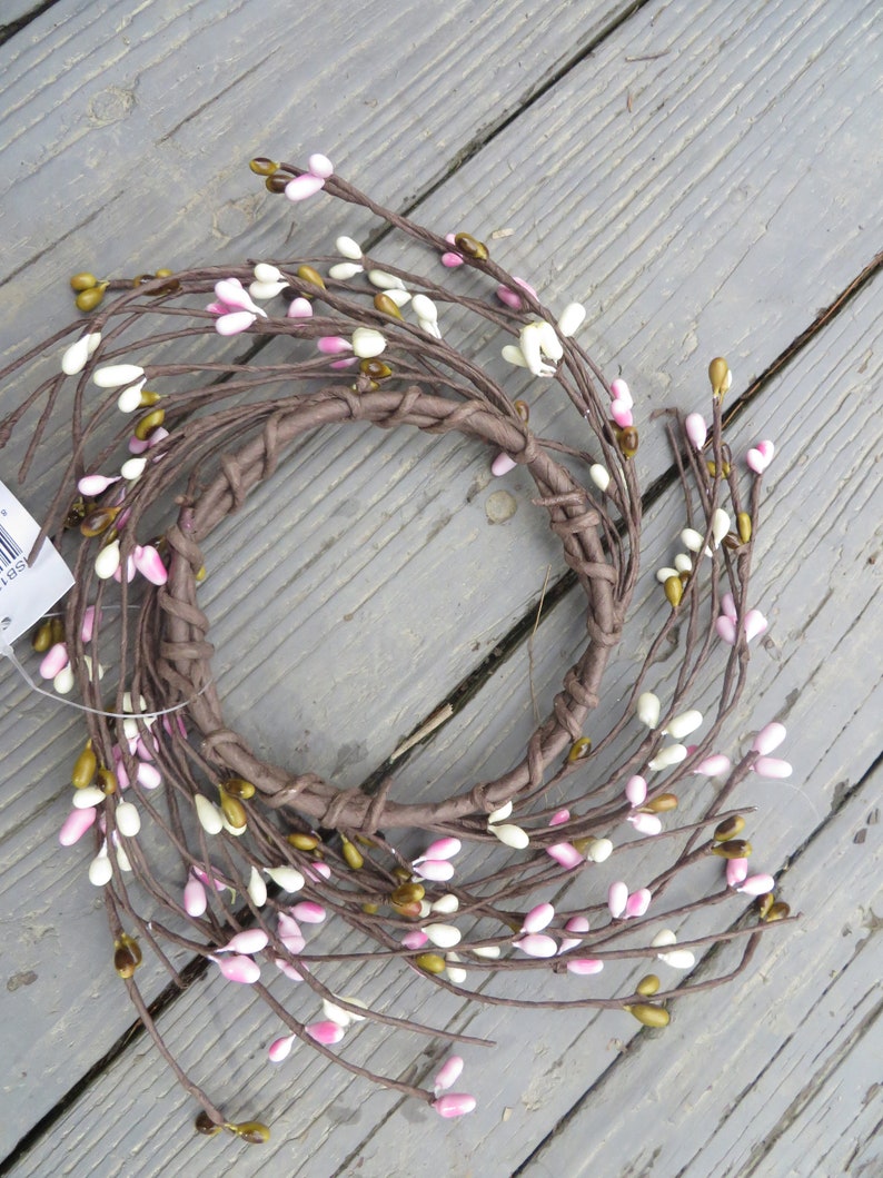 CHERRY BLOSSOM PIP Berry Candle Ring Spring Colors Candle Ring or Small Pip Wreath