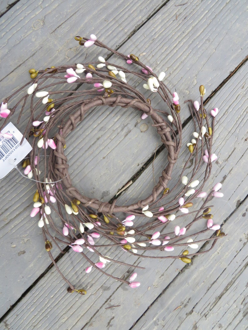 CHERRY BLOSSOM PIP Berry Candle Ring Spring Colors Candle Ring or Small Pip Wreath