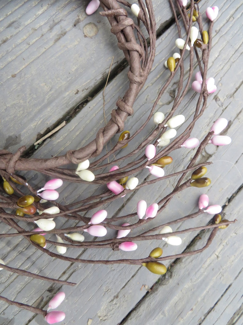 CHERRY BLOSSOM PIP Berry Candle Ring Spring Colors Candle Ring or Small Pip Wreath