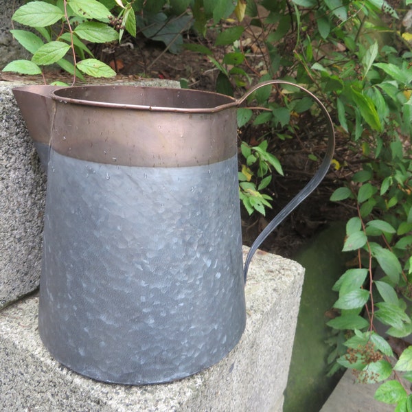Rustic Metal Pitcher Etsy