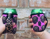 Leopard Sugars 12oz Can Handler With Pocket Can Cooler Chapstick Holder Patent Pending Insulator Handle With Pocket Regular Can