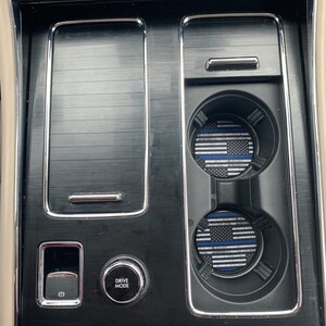 Back the Blue Car Drink Coasters Set Neoprene