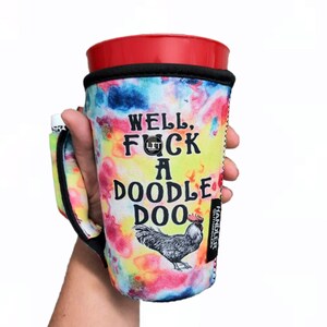 F A Doodle Doo 16oz PINT Glass / Medium Fountain Drinks and Tumbler Handlers™ Patent Pending