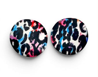 Watercolor Leopard Neoprene Car Coasters