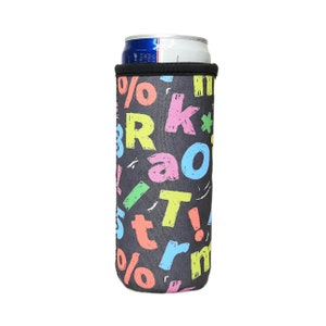 Chalkboard Letters 12oz Slim Can Sleeve