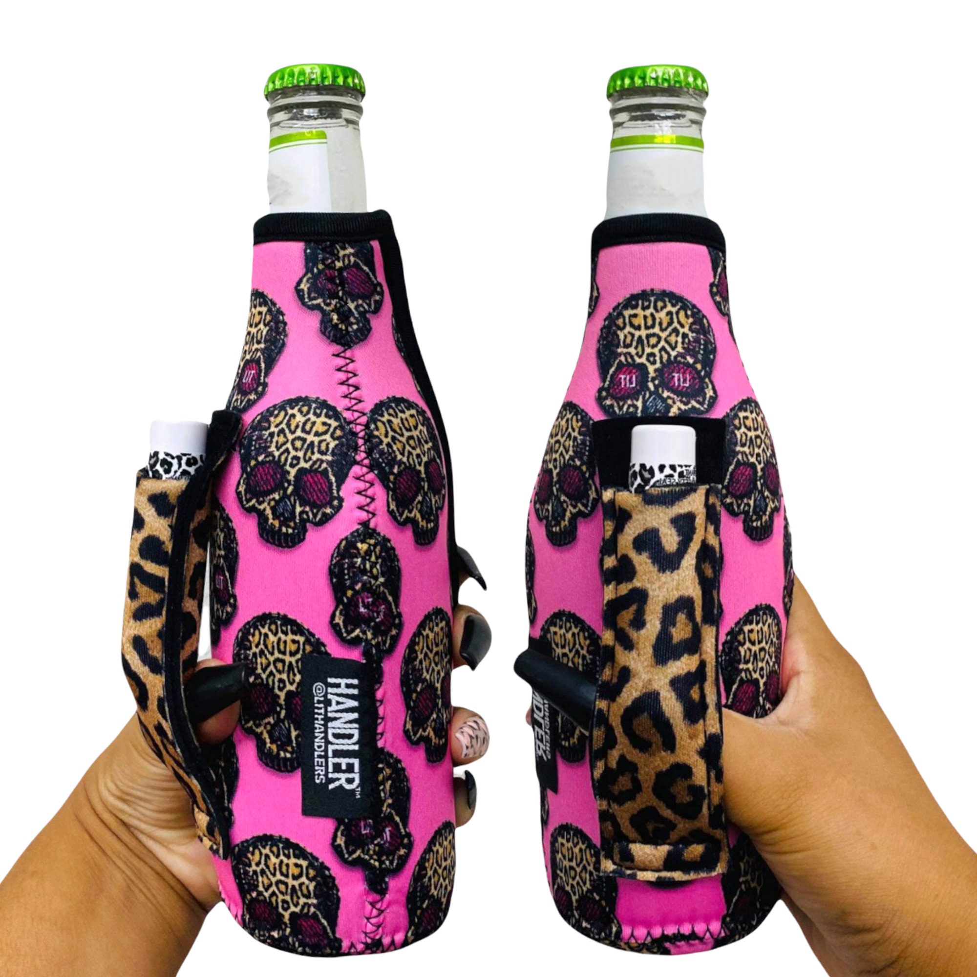 Custom Neoprene 500ml Glass drink Beer Bottle Sleeve Cooler With Pull Ring  Zipper