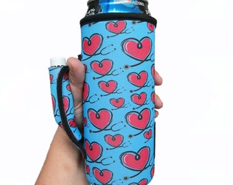 the lit handlers Love a Nurse Water Bottle Handler With Pocket Insulator Fits bottles tallboys pocket handle w/chapstick holder patent pending