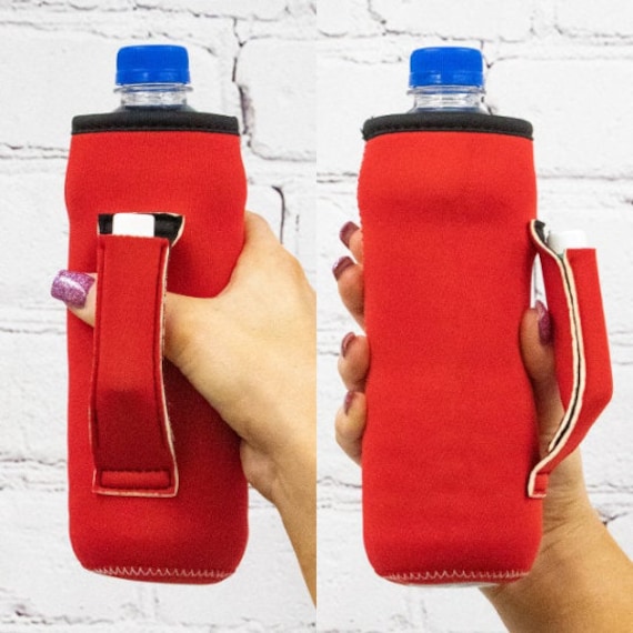 Solid Color Water Bottle Handler With Pocket Cooler Insulator Fits Bottles  Tallboys Pocket Handle W/chapstick Holder Patent Pending 