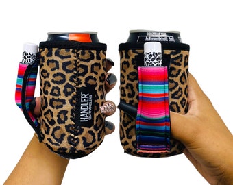 the lit handlers Leopard with Serape 12oz Can Handler With Pocket