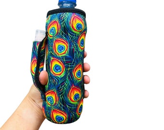 the lit handlers Peacock Feathers 16-24oz Water Bottle Handler™