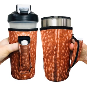 Deer Hide 20oz Large Coffee / Tea / Tumbler Handler™ - Patent Pending