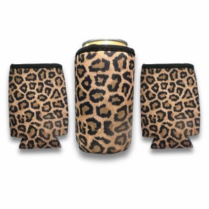 3-Pack Leopard 12oz Regular Neoprene Can Sleeve