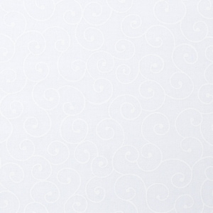 White on White Tone on Tone Tonal Cotton Quilt Fabric By The Half Yard - Tilt A Whirl Spiral Swirl (W01)