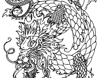 Cool Dragon Drawing Etsy
