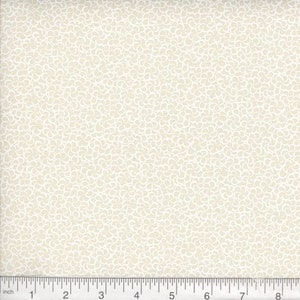 White on Natural Beige Cream Ivory Neutral Abstract Spiral Swirl 100% Cotton Tone on Tone Tonal Quilt Fabric By The Half Yard - Mixers (N01)