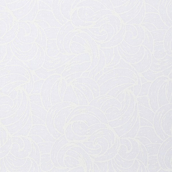 Bright White on White Cotton Tone on Tone Tonal Quilt Fabric By The Half Yard - Twisted Spiral Swirl (W01)
