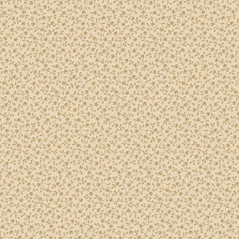 Tan Floral Cotton Quilt Fabric - Tone on Tone by the Half Yard ...