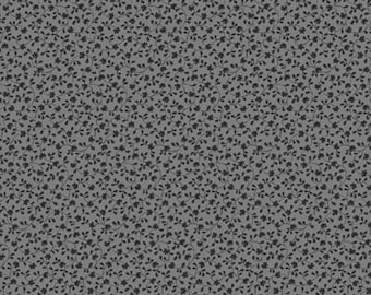 Gray Floral Cotton Fabric by the Half Yard: Tangled Flowers