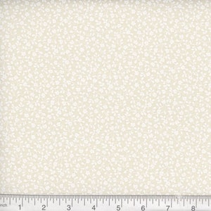 White on Natural Neutral Cream Ivory Flowers 100% Cotton Tonal Quilt Fabric By The Half Yard - Tangled (N01)