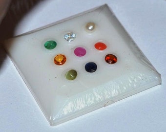 Natuurlijke Navratna | | Navratan 9 Juweeltjes | Losse Edelstenen | 9gem | Negen edelstenen set | Sieraden maken |
