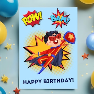 Superhero Birthday Card for Boy