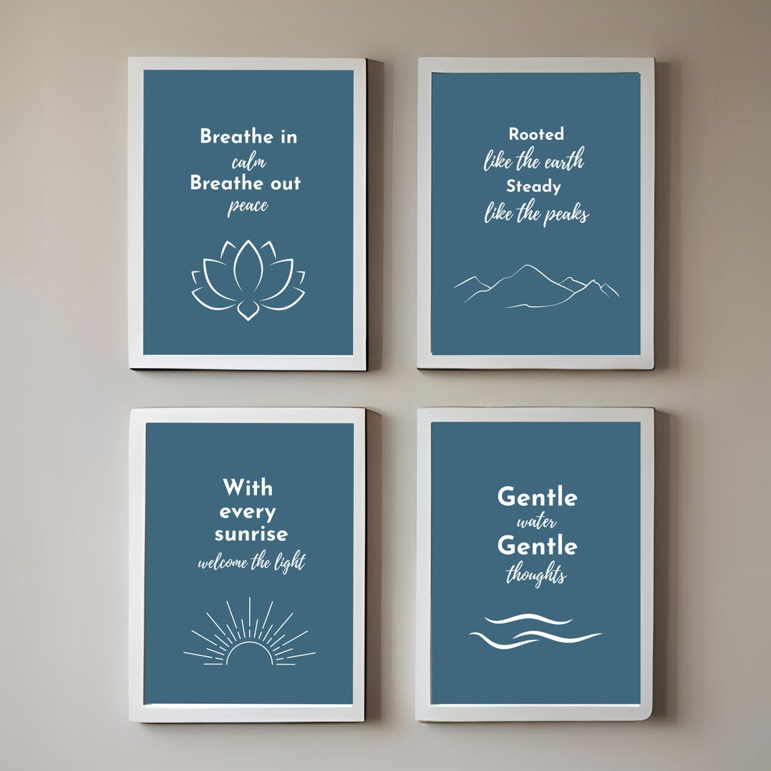 Minimalist Mindfulness Wall Art Set Digital Download - Etsy