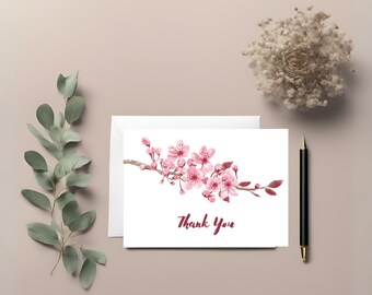 Carte de remerciement florale en téléchargement numérique