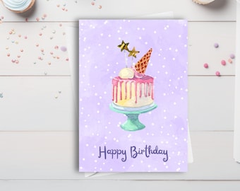 Jolie carte d&#39;anniversaire pour fille ou ado en téléchargement numérique