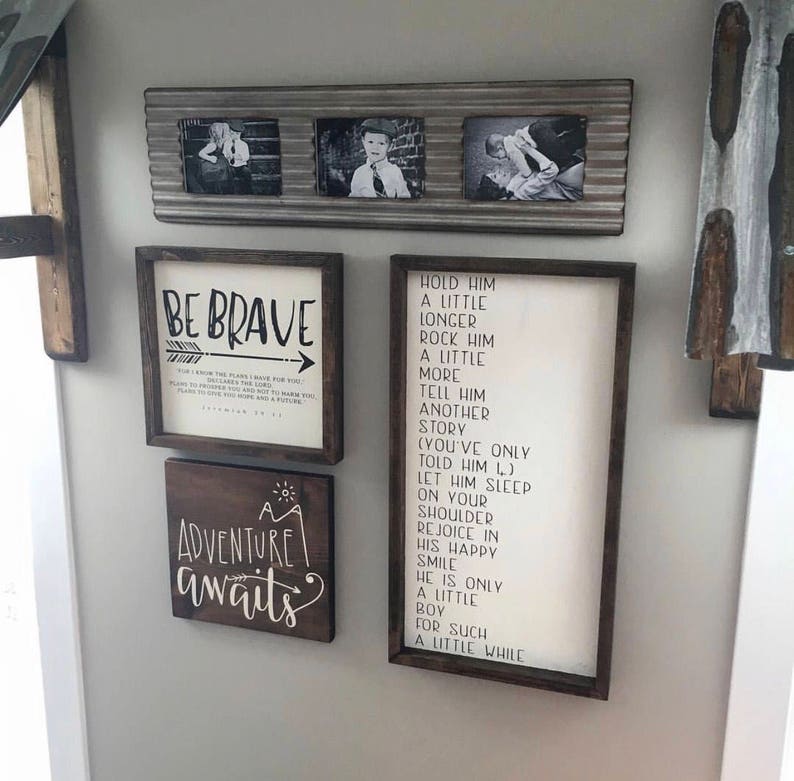 Little Boy Poem Sign Hold Him a Little Longer Framed Wood Sign Nursery Sign Nursery Wood Sign Little Boy Sign Framed Nursery Sign