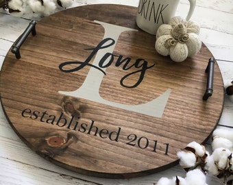 Personalized serving tray, wood serving tray, serving tray, personalized tray, decorative serving tray, personalized wood tray, rustic tray