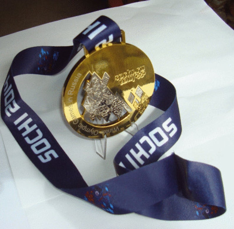 2014 Sochi Olympic 'Gold' Medal Silk Logo Ribbons | Etsy