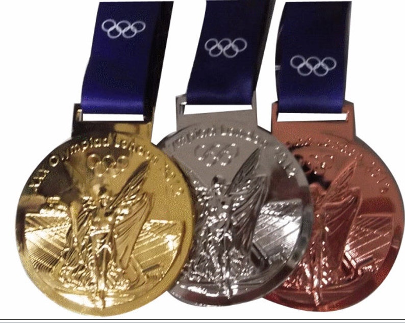 London 2012 0lympic SilverGold Bronze medals with Silk Ribbons