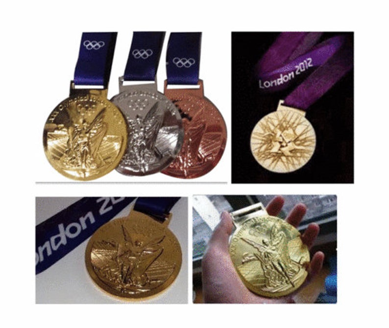 London 2012 0lympic SilverGold Bronze medals with Silk Ribbons