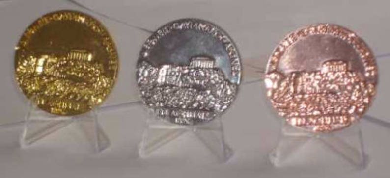 1896 Athens Greece /'Bronze/' Medal /& Display Stand !!! 1st Olympic Medals