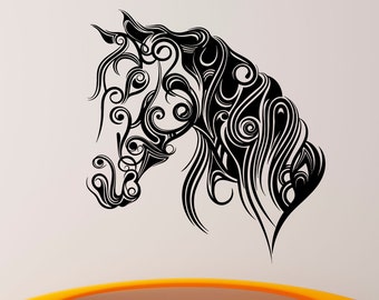 Mane Horse Wall Decal Wall Vinyl Sticker Animal Home Interior Removable Bedroom Decor (7anim)