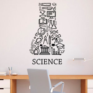 Science Education Wall Decal Vinyl Sticker School Home Office Art Design Murals Classroom Interior (62nr)