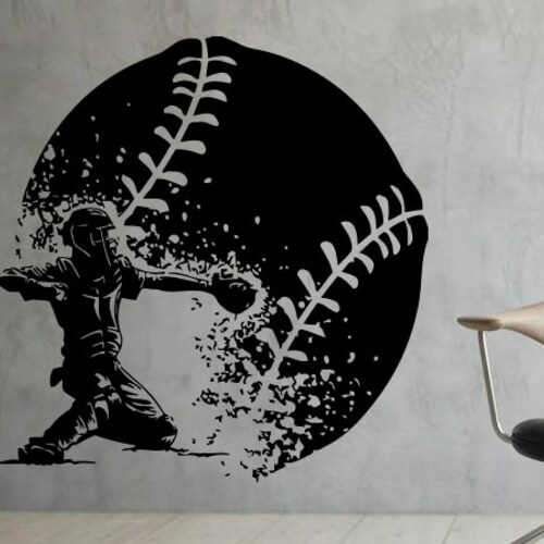 Baseball Wall Decal Baseball Vinyl Decal Sports Decals Etsy