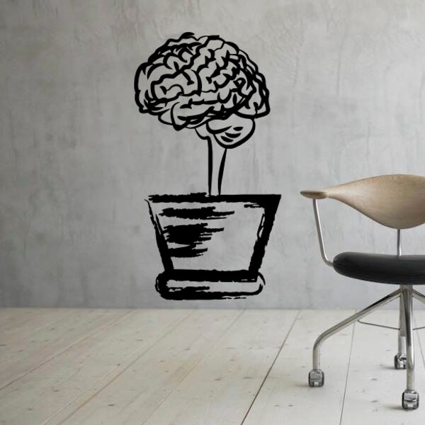 Flower Pot Wall Decal Etsy