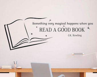 Read A Good Book Wall Quotes Decal Vinyl Sticker Home School library Interior Classroom Decor (10qts)