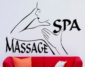 Spa Beauty Salon Wall Vinyl Decal Massage Sticker Girl Woman Art Modern Design Murals Interior Beauty Salon Decor (10spa)