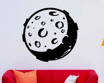 Moon Wall Decal Vinyl Sticker Space Planet Murals Childrens Kids Room Interior Nursery Decor (6nry3)