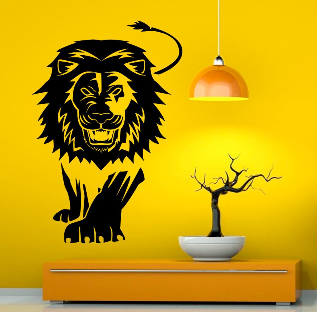 Lion Wall Decal Vinyl Stickers Predator Animal Housewares Art Interior ...