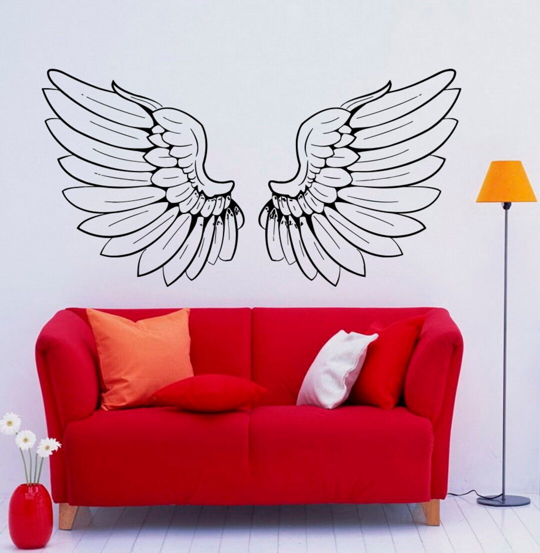 Angel Wings Wall Decal Flight Vinyl Decal Sticker Murals Interior Decor ...