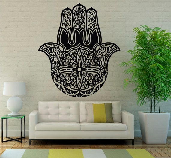 Hamsa Hand Wall Vinyl Decal Sticker Meditates Patterns India | Etsy