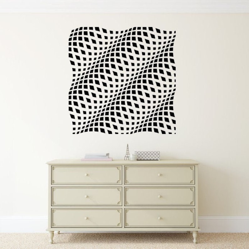 Abstract Patterns Wall Decal Vinyl Stickers Interior Optical Etsy