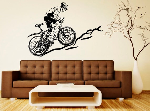bicycle wall decal wall vinyl sticker sport bike home interior | etsy